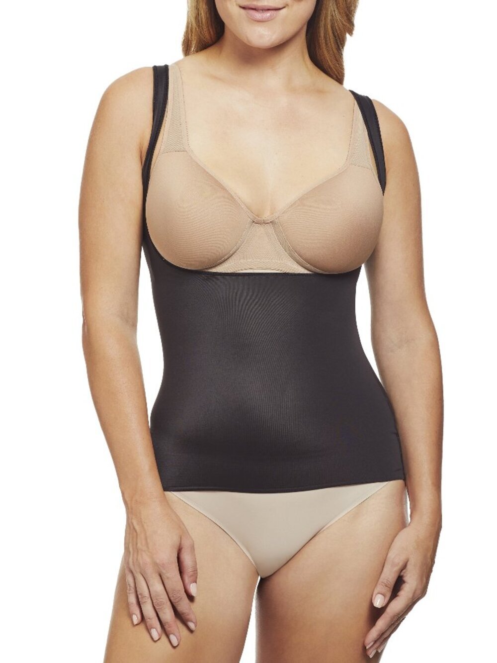 Cupid Intimates Comfortable Firm® Open-Bust Shaping Tank - Black